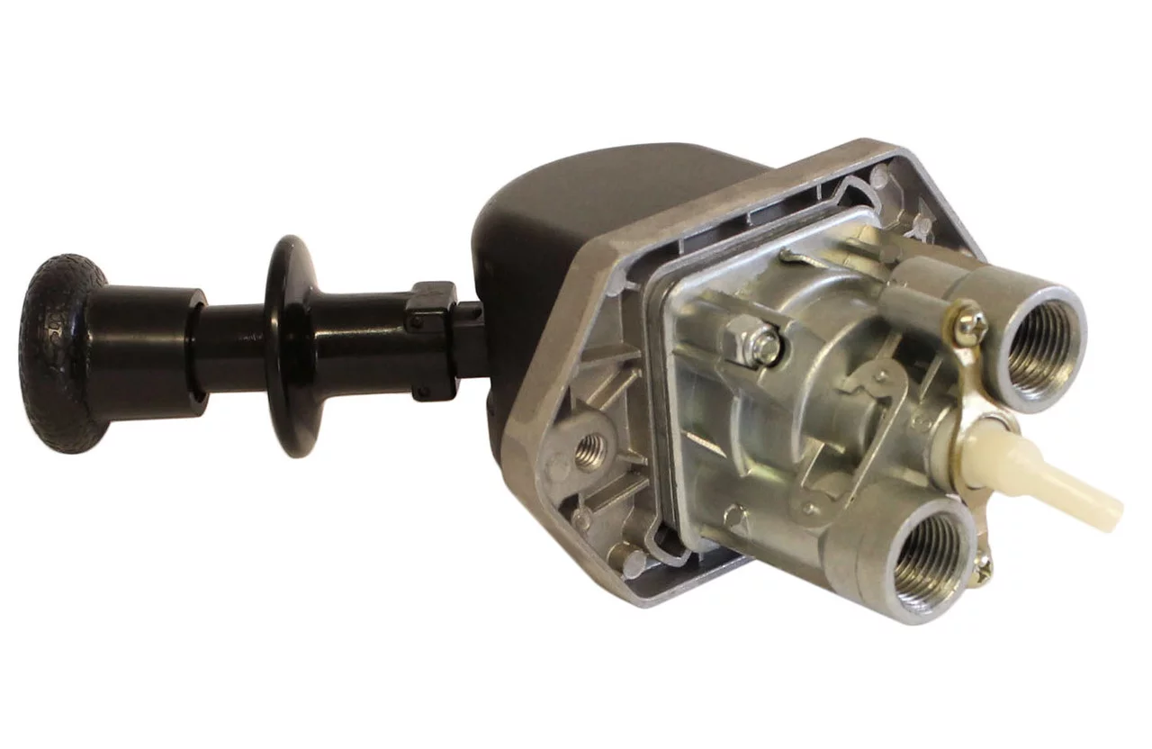 фото кран ручного тормоза 2 вывода с датчиком на панель  аналог wabco (20 шт в кор) 9617230640 